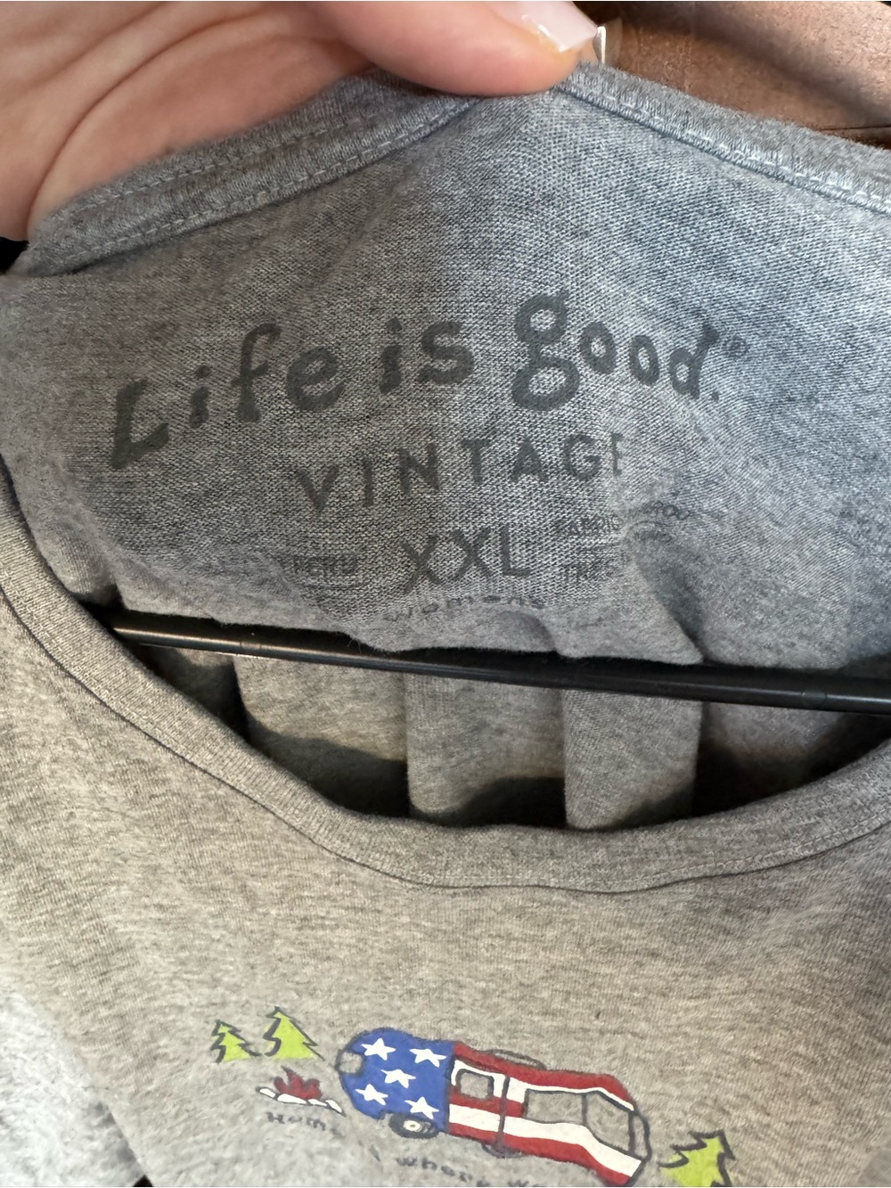 Life Is Good Vintage Camper Tee XXL Womens Grey Home Is Where We Park It Graphic - Picture 6 of 8